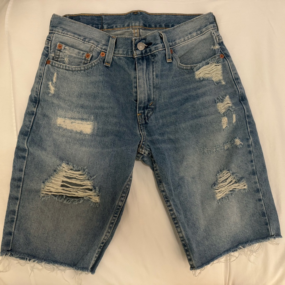 Levi’s MENS 511 distressed denim Bermuda shorts size 30